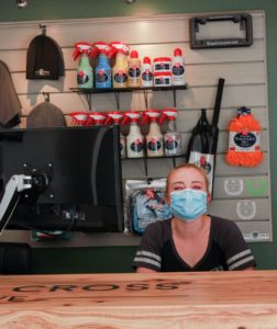 Kings Cross employee wearing mask