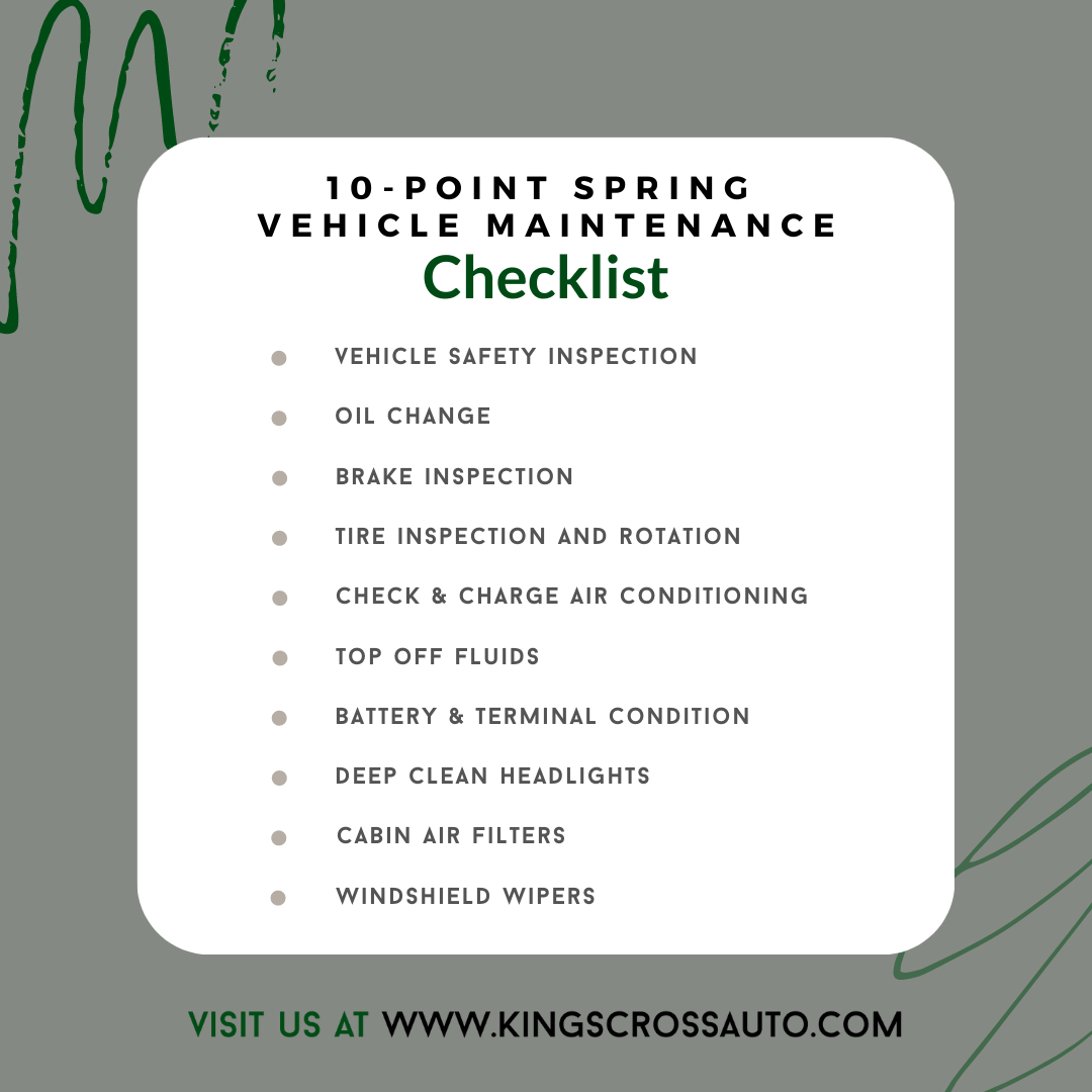 10-point spring vehicle maintenance checklist