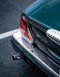 Back end of an older Jaguar at the British Block Party 2023